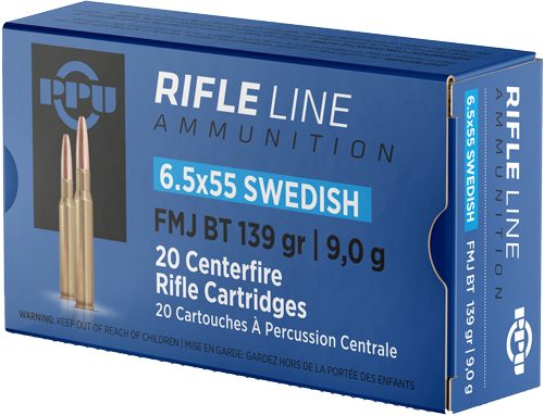 PPU PP6SWF Metric Rifle 6.5x55 Swedish 139gr Full Metal Jacket Boat Tail 20 view 2