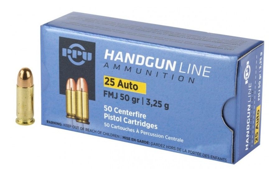 PPU PPH25 Handgun 25ACP 50gr Full Metal Jacket 50 Per Box/20 Case view 2