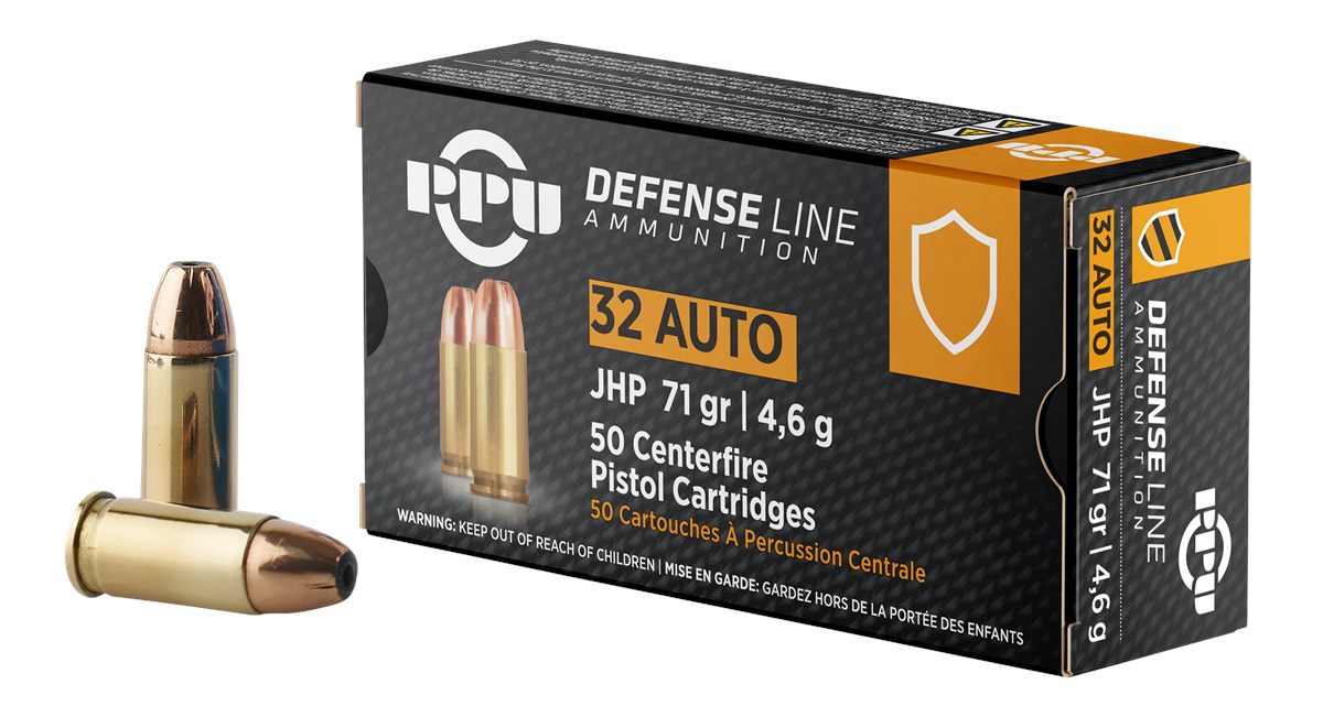 PPU PPD32A Defense 32ACP 71gr Jacketed Hollow Point 50 Per Box/20 Case