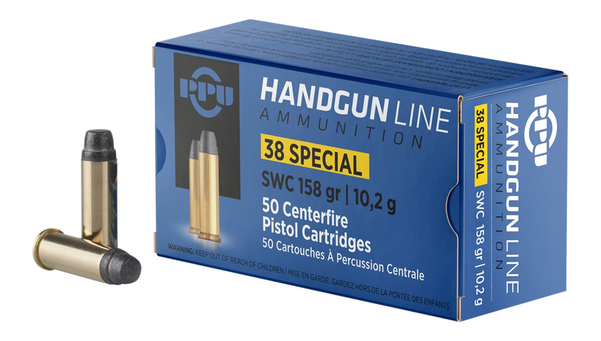 PPU PPH38SS Handgun 38 Special 158gr Semi Wadcutter 50 Per Box/10 Case
