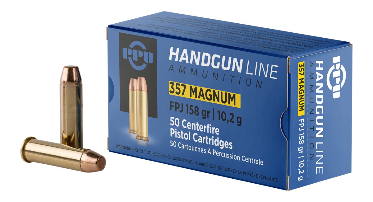 PPU PPH357MF Handgun 357 Mag 158gr Flat Point Jacketed 50 Per Box/10 Case