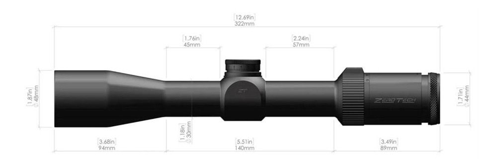 Zero Tech Thrive 3-9x40 Rifle Scope PHRiii (MOA) view 2
