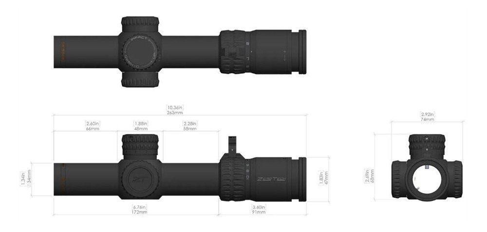 Zerotech Optics Tech TRED11024F-IR Thrive ED Black 1-10x24mm, 34mm Tube Ill view 4